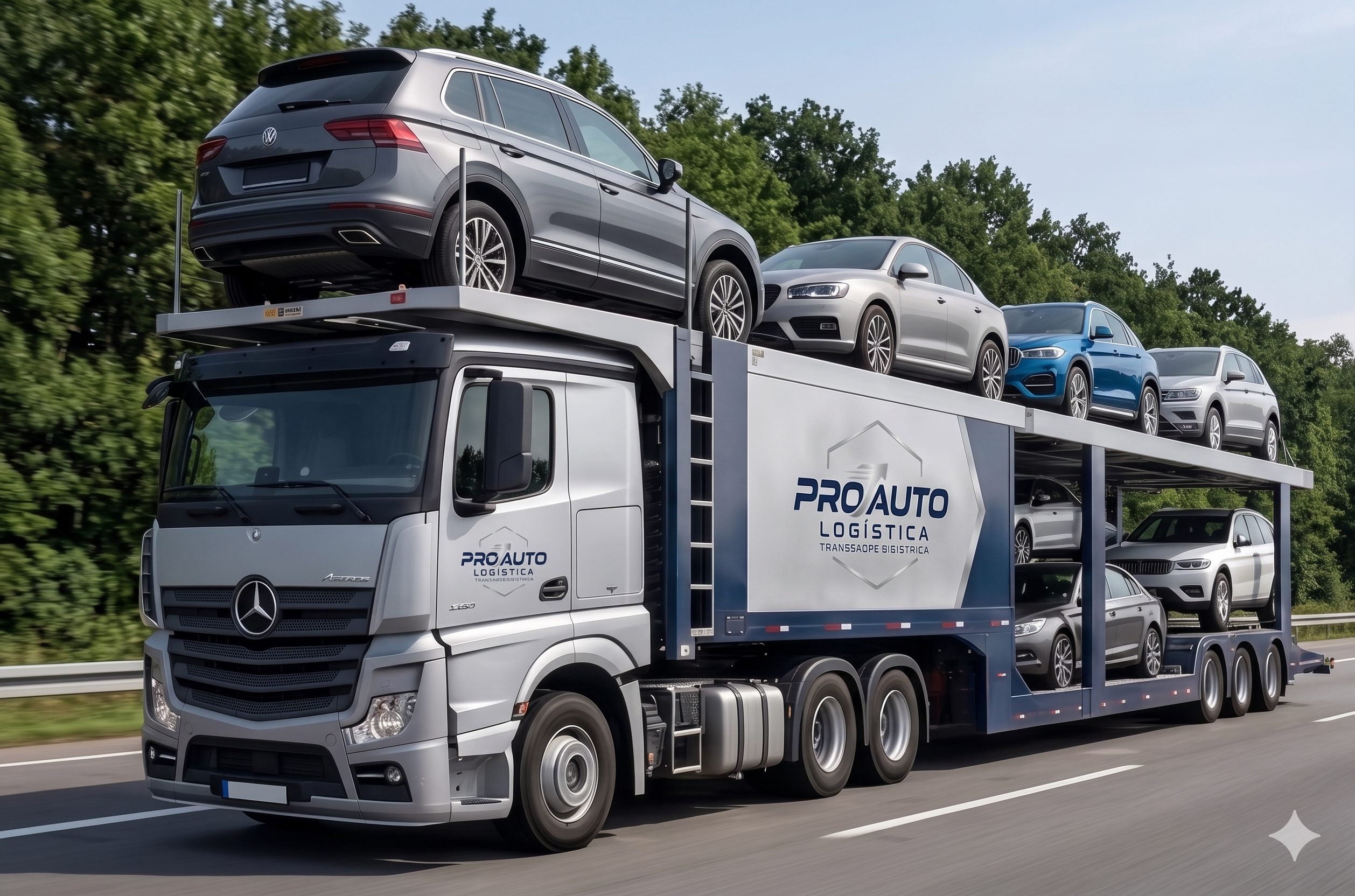 Cegonha transportando veículos — rota Cascavel para São Paulo